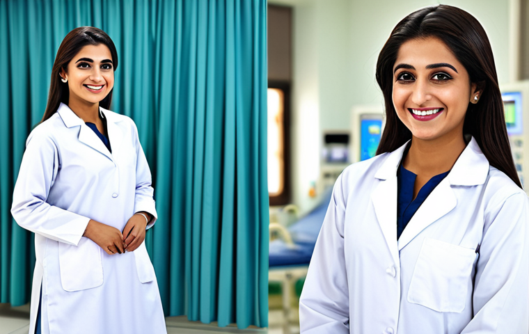 **

A professional Pakistani doctor, fully clothed in a modest shalwar kameez and lab coat, smiling warmly in a well-lit, modern hospital environment. Safe for work, appropriate content, professional, family-friendly, perfect anatomy, correct proportions, natural pose.

**